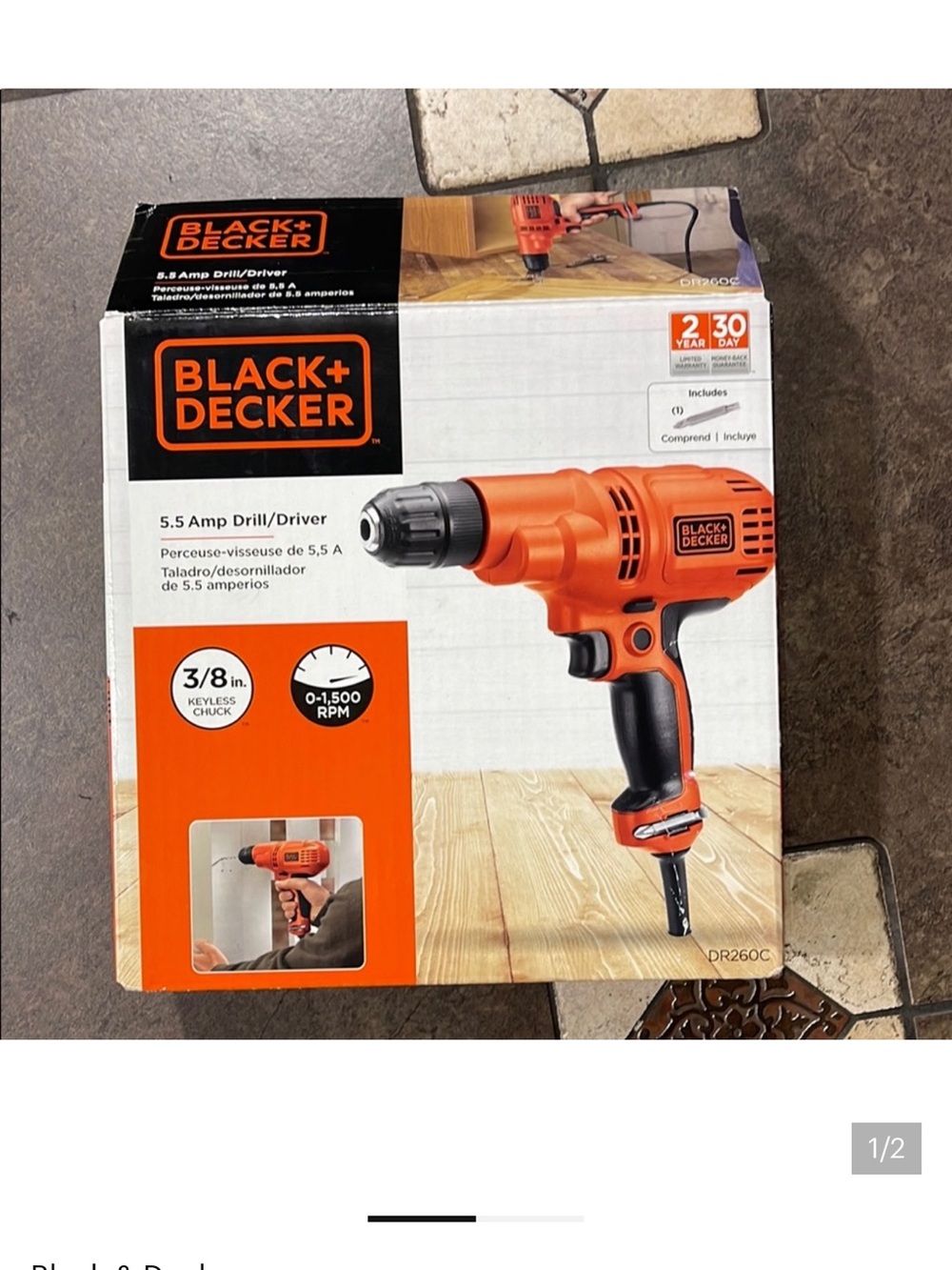 Black & Decker Orange and Black Corded Drill/Driver